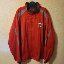 Washington Nationals Red/Gray Bomber Windbreaker Jacket Size XXL Antiqua - $65.70