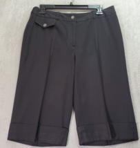 Worthington Shorts Women Size 8 Black Polyester Pockets Stretch Dark Wash Casual - £11.70 GBP