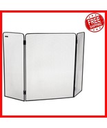 Elegant 3-Panel Metal Mesh Fireplace Screen - Adjustable &amp; Portable Design - $1,021.83 MXN