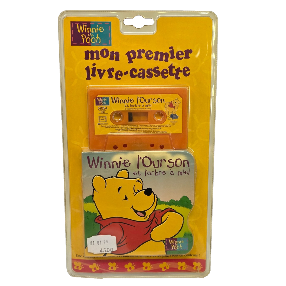 VINTAGE 1999 DISNEY WINNIE LOURSON THE POOH FRENCH CASSETTE + BOOK NEW S... - $23.75