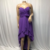 Christina Wu Celebration Royal Purple Dress Size 2 Strapless High Low Hem Formal - £38.49 GBP