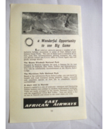 1960 Two Page Africa Ad East African Airways with Lion &amp; American Mercan... - $12.32 CAD
