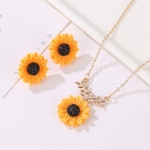 Fashion Leaf Branch Sunflower Necklace for Women Party collares Ketting Accessor - $1.63+