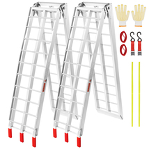 VEVOR Aluminum Ramps, 1500 lbs Folding Loading Ramps, 89"L x 12"W, 2 Pcs - $149.90