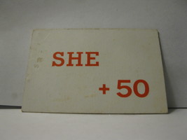 1953 Keyword Board Game Piece: card - SHE +50 - £0.80 GBP