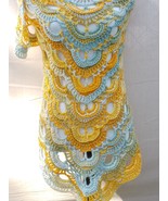 Women Shawl Wrap Sweater Crocheted Hand crafted Unique One of a kind Bir... - $1,123.20 MXN