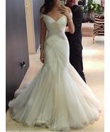 Off the Shoulder Mermaid Tulle Wedding Dress Floor Length Women Bridal G... - £172.40 GBP