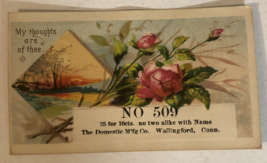 Flowery Calling Card Victorian Trade Card Wallingford Connecticut VTC1 - £6.25 GBP