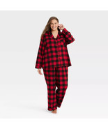 Wondershop Women&#39;s Holiday Buffalo Check Plaid Flannel Pajama Set - Plus... - £14.53 GBP