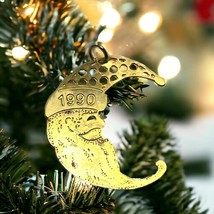 Hallmark Miniature Keepsake Ornament Vintage Brass Santa Moon 1990 Christmas - £3.29 GBP