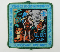 1999 Boy Scouts Embroidered Patch Webelos Wood Weekend Hurricane District - £5.10 GBP
