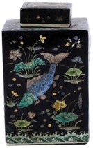 Tea Jar Service Items Vase Fish Square Colors May Vary Black Variable Porcelain - £240.47 GBP