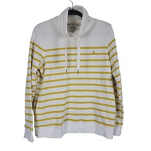 Joules Hooded Sweatshirt 6 Womens White Yellow Striped Long Sleeve Cowl ... - $21.00