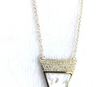 Jardin Pave Cubic Zirconia 18KT Gold Plated Triangle Necklace, 16&quot; + 3&quot; ... - $9.00
