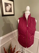 NEW JCrew Factory Women’s Raspberry Quilted Pocket Vest Size Small NWT - £38.77 GBP