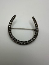 Antique Sterling Silver Lucky Horse Shoe Brooch 4.2cm - £39.22 GBP