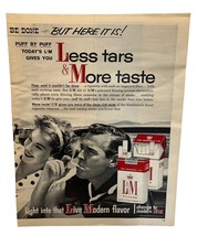 L&amp;M Cigarettes Vintage 1958 Print Ad Puff By Puff Smoking Liggett &amp; Myers - £10.25 GBP