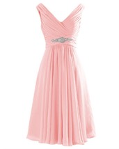 Kivary Short Knee Length A Line V Neck Prom Dresses Wedding Party Cocktail Gowns - £62.75 GBP