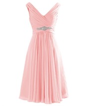 Kivary Short Knee Length A Line V Neck Prom Dresses Wedding Party Cocktail Gowns - £63.49 GBP