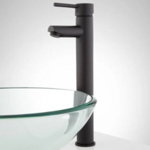 New Black Matte Rotunda Straight Spout Single-Hole Vessel Faucet Overflo... - $179.95