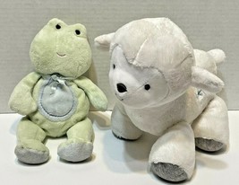 Carters Plush Lot of 2 Musical White Lamb and Plush Beanie Green Frog - £13.98 GBP