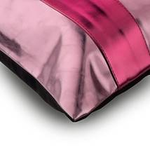 Designer Pink 16&quot;x16&quot; Pillow Cover Faux Leather Metallic - Alternating Pink - £21.95 GBP+