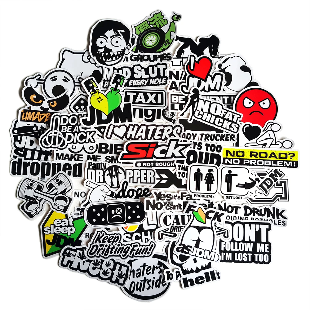 Play 10/20/50pcs Cool JDM Styling Stickers Car Bumper Scooter Bicycle Motorcycle - £15.69 GBP