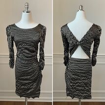 Ark &amp; Co Gold Black Stripe Back Cut Out BodyCon Dress S - $16.56