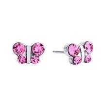 New Baby Butterfly Pink Crystal Bezel Crystal Stainless Steel Personal Piercer 2 - £7.18 GBP