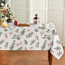 Christmas Tablecloth 6084 Inch Rectangular, Holly Washable Table Cover For Party - $28.99