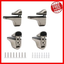 Versatile Brushed Nickel Shelf Brackets for 6-22MM Shelves, 4-Pack Wall ... - $536.08 MXN