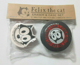 Eraser ＆ Case Set Felix the cat 1985 SANRIO Rare Old Vintage - £19.18 GBP