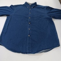 Roundtree & Yorke Men's Blue Cotton Button-Down Denim Shirt Size Large image 13