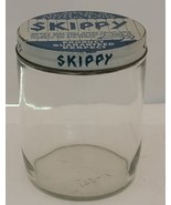 Vintage Skippy Peanut Butter Glass Jar with Original Blue/White Metal Li... - £14.79 GBP