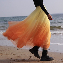 OLIVE GREEN Tulle Midi Skirt Outfit Women Custom Plus Size Tie Dye Tulle Skirt image 8