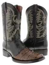 Mens Brown Square Toe Genuine Crocodile Western Leather Work Tough Cowboy Boots - £143.84 GBP
