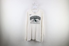 Nike Mens 2XL Team Issued Michigan State University Basketball T-Shirt White - £35.68 GBP