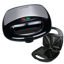 Brentwood Non Stick Dual Sandwich Maker in Black and Silver - $1,713.28 MXN