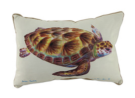 Betsy Drake Sea Turtle Indoor Outdoor Decorative Throw Pillow 15in.X22in. - £42.80 GBP