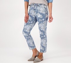 Laurie Felt Floral Daisy Denim Ankle Straight Jeans- Light Blue, REGULAR 10 - £34.12 GBP