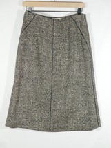 Talbots Petites Skirt 6P Wool Blend Brown Tweed Side Zip Lined - £10.19 GBP