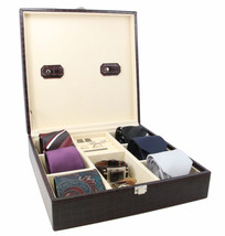 Decorebay Executive Handmade Leather Bow Tie Men&#39;s BoxGift Seal Brown - £48.06 GBP