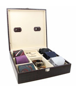 Decorebay Executive Handmade Leather Bow Tie Men&#39;s BoxGift Seal Brown - £47.81 GBP