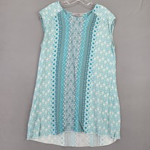 Ruff Hewn Women Dress Size S Blue Mini Boho Floral Classic Sleeveless V-Neck - £12.23 GBP