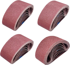 20 PCS 2.5 Inch X 14 Inch Abrasive Sanding Belts - 5 Each of 40 80 120 240 Grit - £18.12 GBP