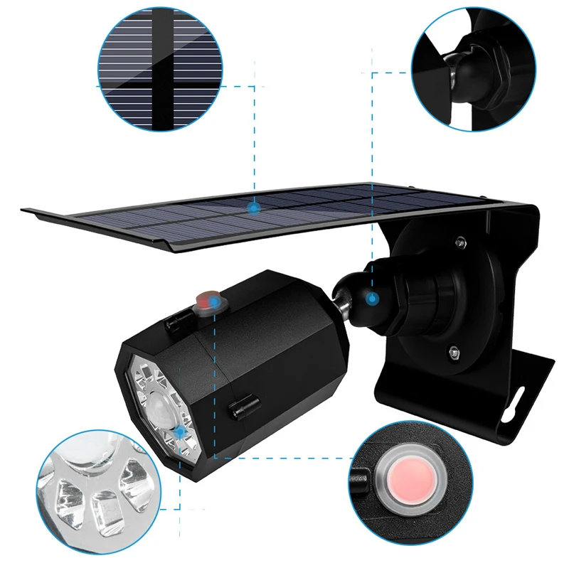 Solar Spotlight LED Light 360 Adjustable Lighting Angle Modes Waterproof Light O - £197.17 GBP