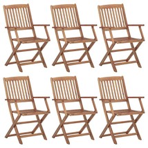 Folding Garden Chairs 6 pcs Solid Acacia Wood - £179.49 GBP