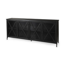 16" Black Iron Sideboard with Four Glass Doors - $28,617.89 MXN