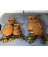 Set of 2 Vintage Home Interior Homco Owls 7403  Wall Plaque Hanging Hard... - €25,86 EUR