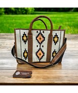 Handwoven Wool &amp; Leather Tote Bag – Boho Aztec Western Shoulder Purse – ... - $230.33 CAD